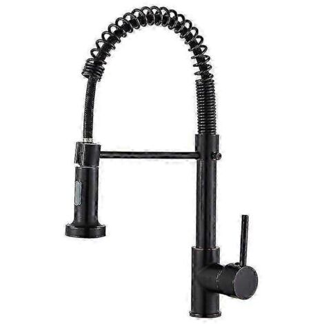 Robinet mitigeur de cuisine noir mat avec douchette extensible