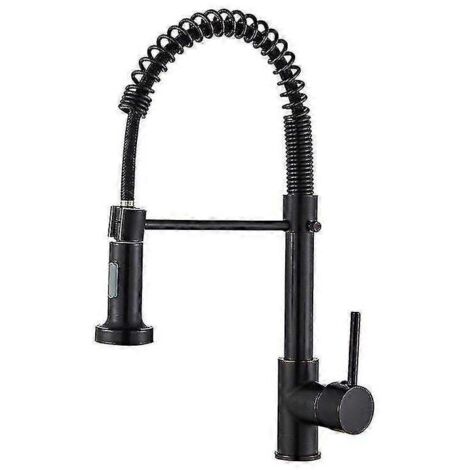 Robinet mitigeur de cuisine noir mat avec douchette extensible