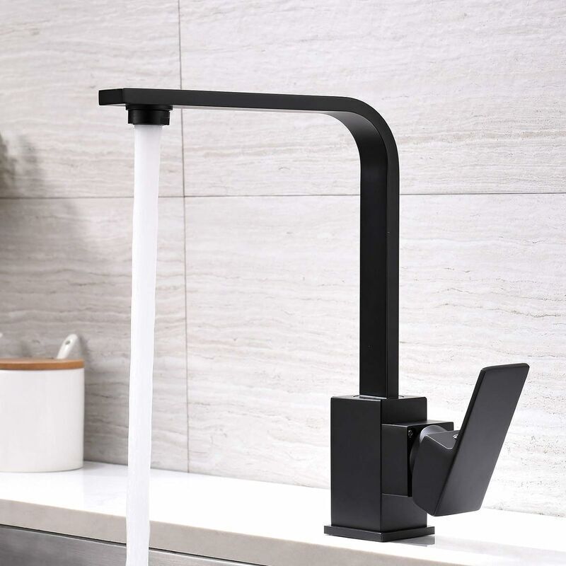 Robinet mitigeur de cuisine robinet de cuisine évier de cuisine 360 ° rotatif robinet évier évier robinet noir