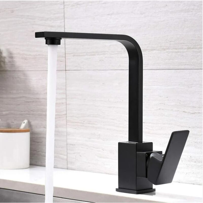 Fitags - Robinet mitigeur de cuisine robinet de cuisine évier de cuisine 360 ° rotatif robinet évier évier robinet noir