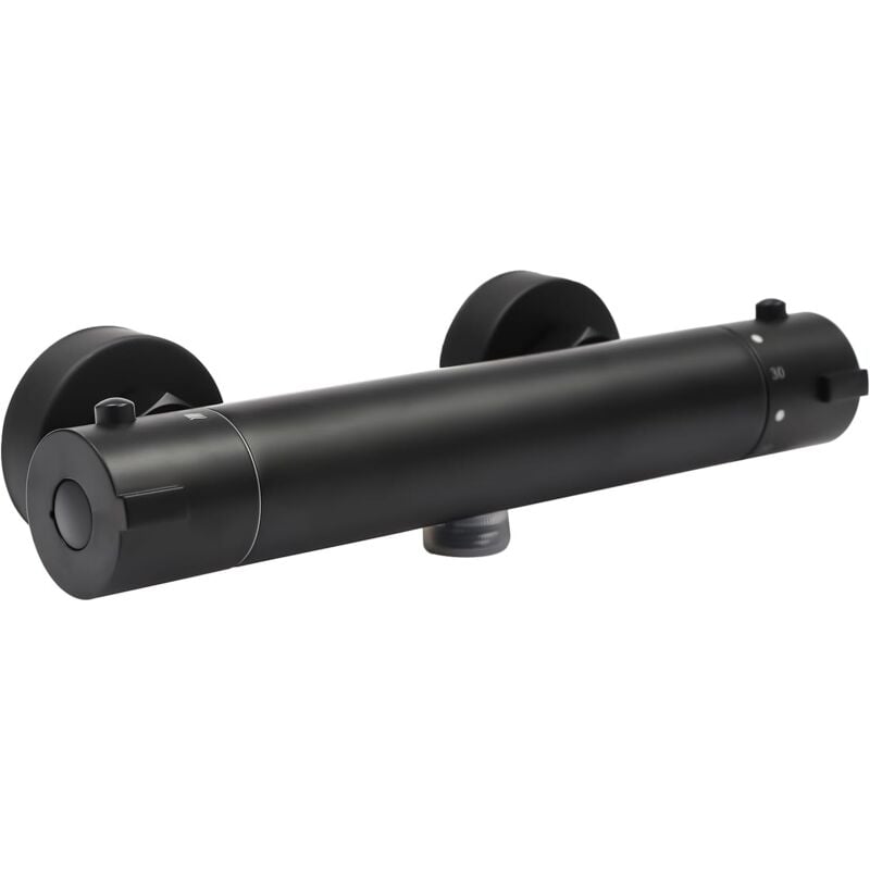 Senderpick - Robinet mitigeur de douche avec thermostat, thermostat de douche en laiton avec bouton de sécurité 38 °c pour douche, salle de bain, noir