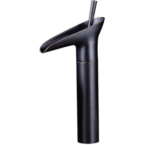 Robinet mitigeur de lavabo à effet cascade, finition bronze brossé vintage et cuivre noir, robinet monocommande pour