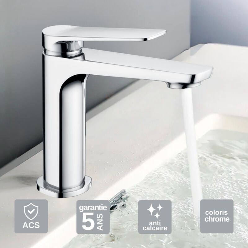 Imex Products - Robinet Mitigeur de Lavabo anti-calcaire Bec Bas Chrome imex napoles BDN047-1