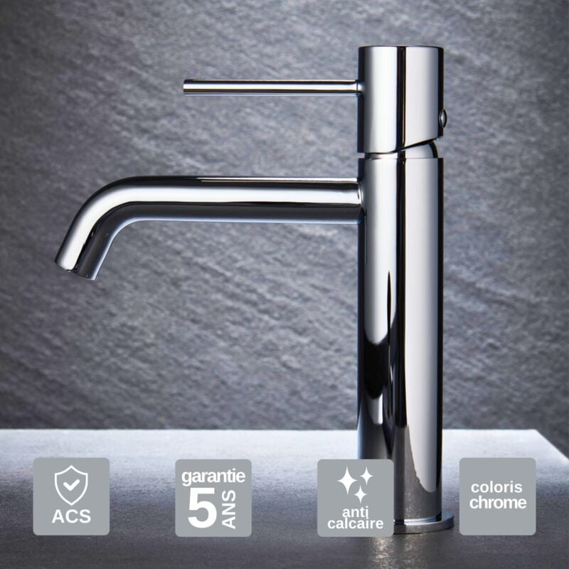 Imex Products - Robinet Mitigeur de Lavabo anti-calcaire Bec Bas Chrome imex monza BDM039-1