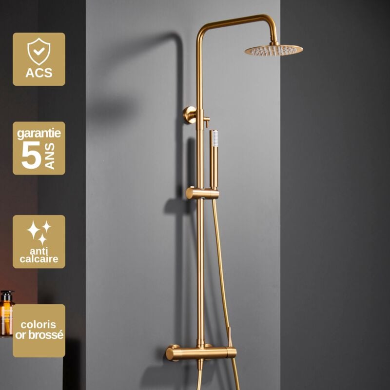 Imex Products - Colonne de Douche anti-calcaire Or Brossé imex monza BDM039/OC