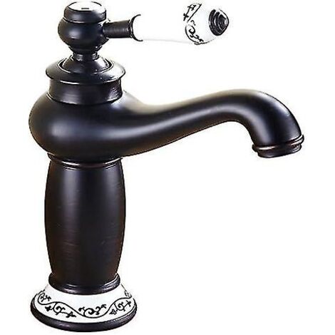 Robinet mitigeur de lavabo en laiton bronze huilé vintage