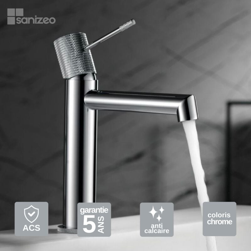 Robinet Mitigeur de Lavabo anti-calcaire Bas Chrome IMEX LINE BDD038-1