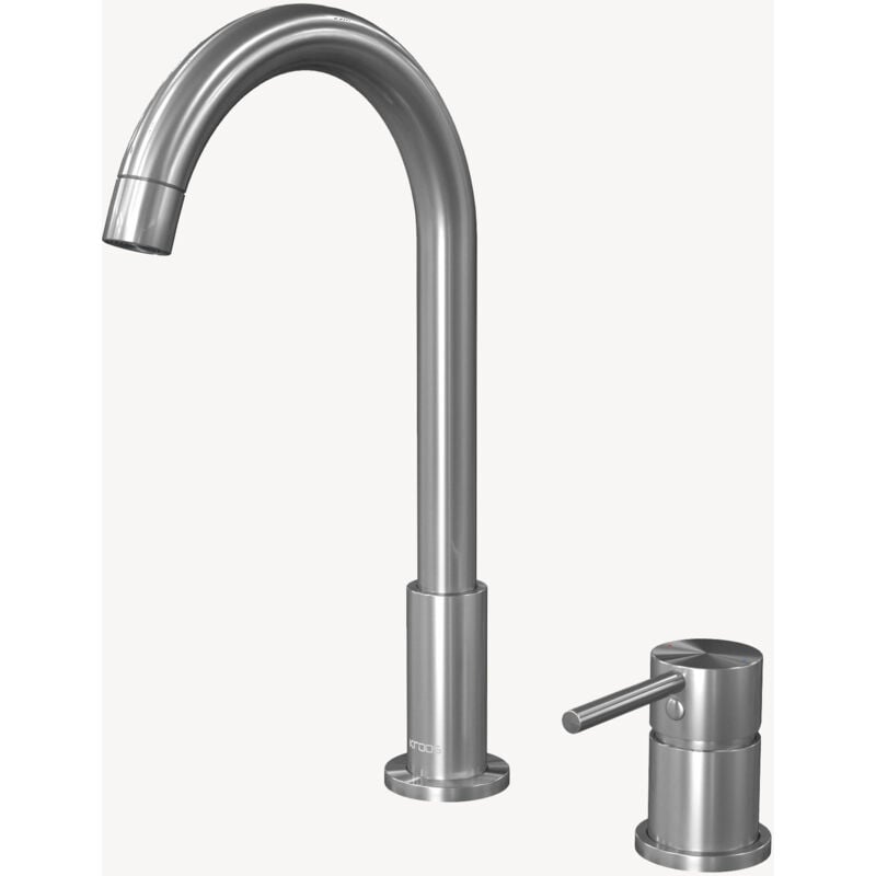 Kroos ® - Mitigeur de lavabo 2 trous Nickel brossé - Corbeau