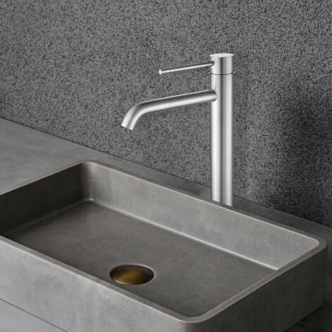 BELLEGNO Robinet mitigeur de lavabo thermostatique GRAZIOSA acier brossé