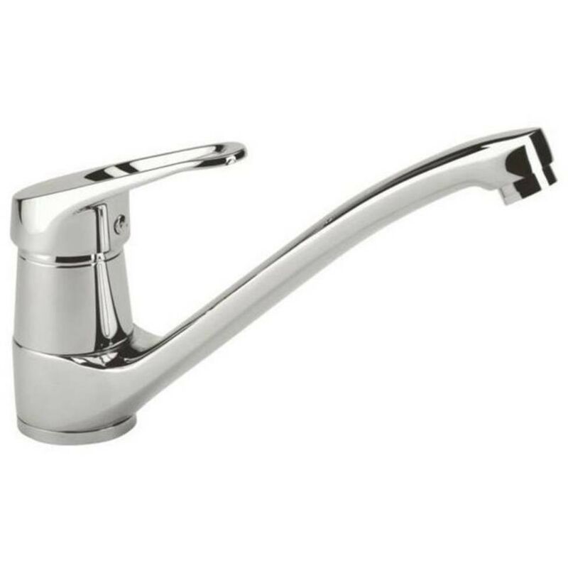 Pro Et Discount - Robinet mitigeur d'évier de cuisine bas à bec rotatif chromé