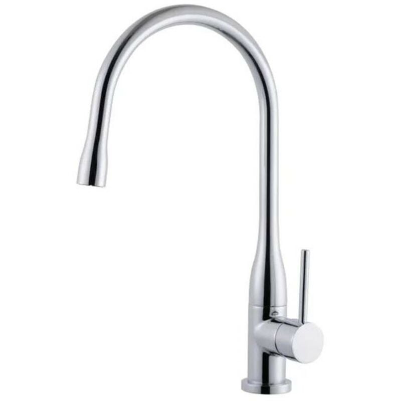 Pro Et Discount - Robinet mitigeur d'évier de cuisine haut à bec rotatif finition chrome