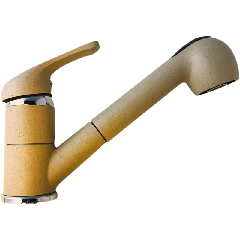 Robinet mitigeur granit avoine avec douche extractible