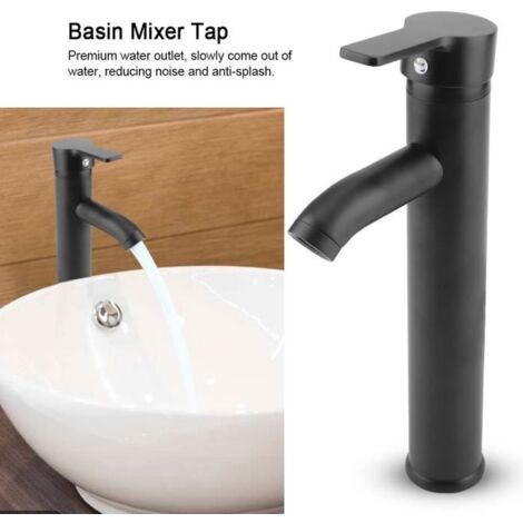 Robinet mitigeur lavabo bassin en acier inoxydable noir robinet évier lavabo pour toilette salle de bains