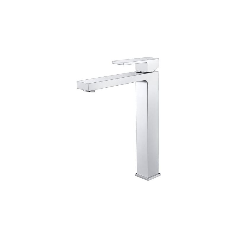 Robinet mitigeur lavabo carré surélevé - Chromé - Cube