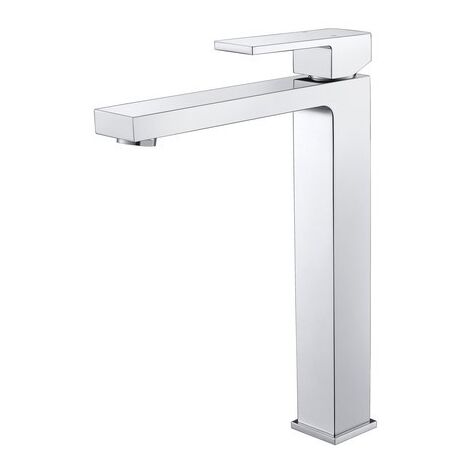 Robinet mitigeur lavabo carré surélevé - Chromé - Cube