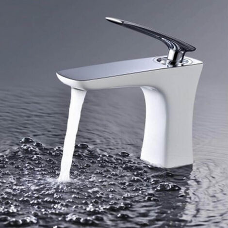 Robinet mitigeur lavabo - Chromé/ Blanc - Concep't