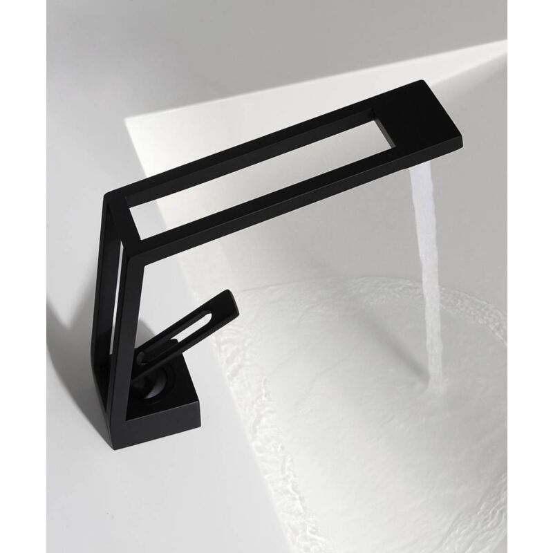 Mitigeur lavabo design - Noir mat