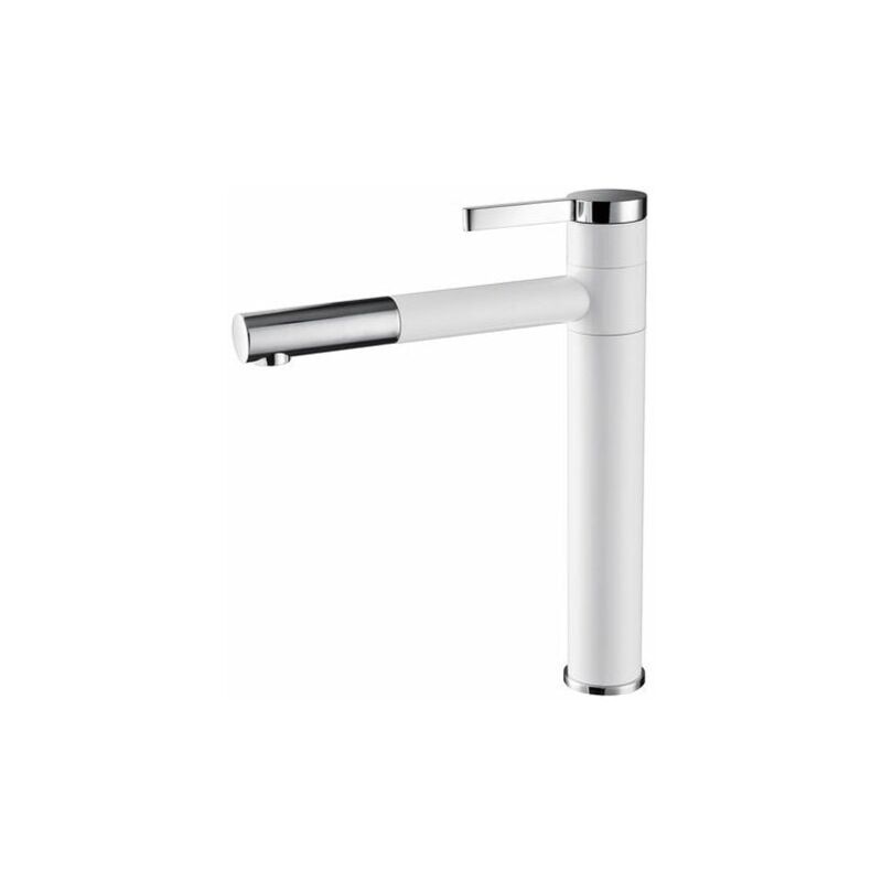 ZVD - Robinet Mitigeur Lavabo Haut Blanc & Chromé Graffias - Style Moderne et Fonctionnel