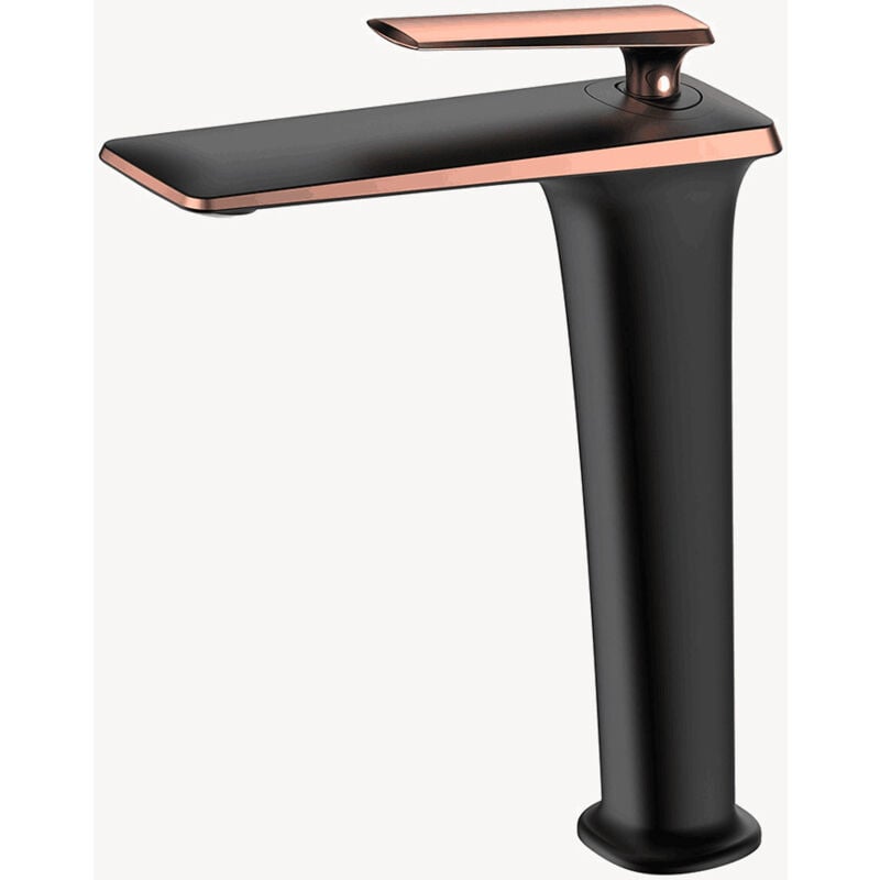 Kroos ® - Mitigeur vasque haut Noir & Or rose - Brittia