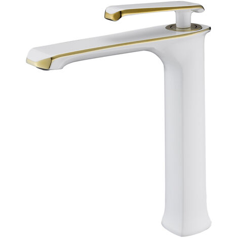 Robinet mitigeur lavabo haut Blanc & Or - Mensae