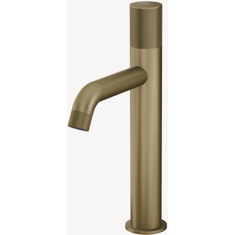 Robinet mitigeur vasque design Doré brossé sans réglage de débit - Leros