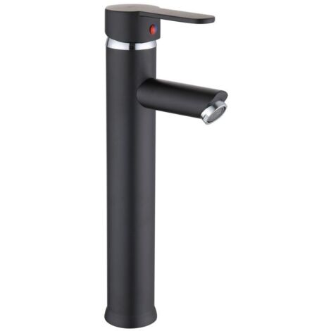 Robinet mitigeur lavabo haut noir
