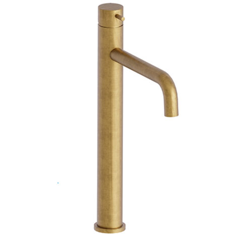 Robinet mitigeur lavabo haut TRIVERDE or brossé avec bonde up&down - Cristina Ondyna