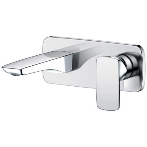 Robinet Mitigeur Lavabo Mural - Chromé/Blanc - Concep't