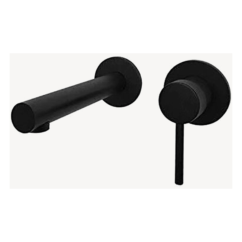 Mitigeur mural de lavabo et vasque moderne - Noir