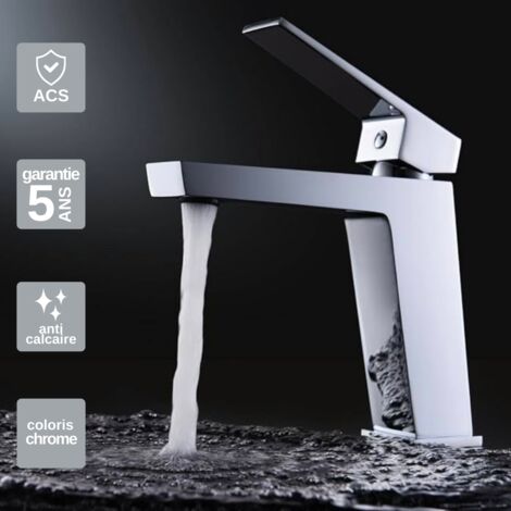 Robinet Mitigeur Lavabo Salle de Bain chromé – Bec Bas Anti-Calcaire – Design moderne - ART IMEX