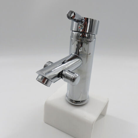 Robinet mitigeur/lavabo/vasque de toilette à double usage, entièrement en cuivre, avec mitigeur eau chaude et froide.