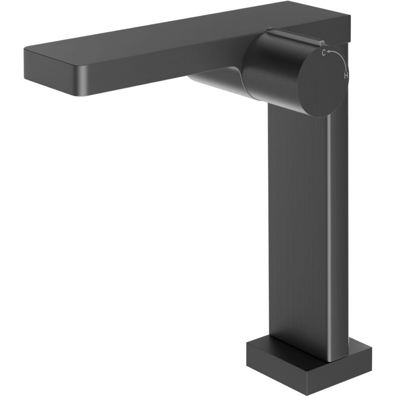 Bernstein - Robinet mitigeur monocommande design - corps haut - gun métal pour lavabo ou vasque NT3220G