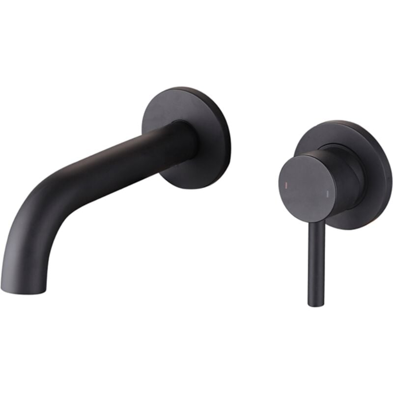 Stano. - Robinet mitigeur mural encastré 2 trous pizo noir mat