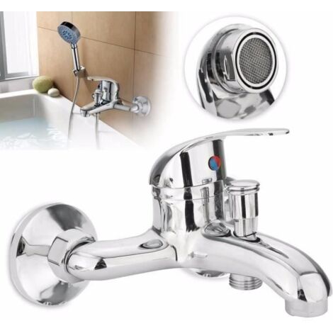 Robinet Mitigeur Mural Lavabo Evier Eau Chaude Froide Alliage Pour Salle de Bain Bo28243