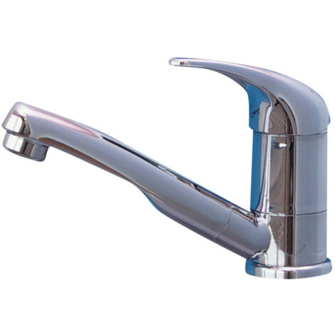 Robinet mitigeur Roma 12V à contacteur – Bec pivotant 155mm – ABS chromé – Installation simple pour camping-car – Comet