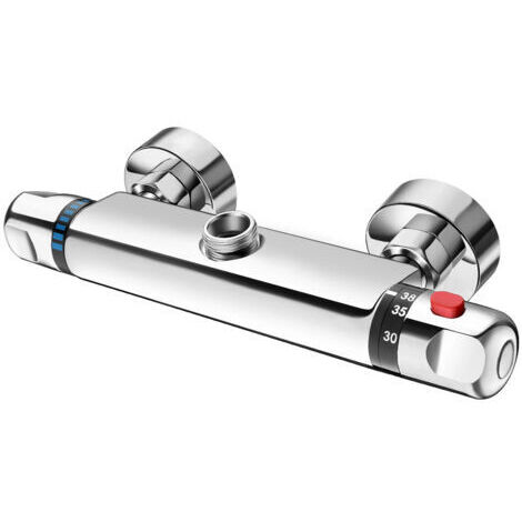 Robinet mitigeur thermostatique de douche et de baignoire avec corps de poignée orienté vers le haut