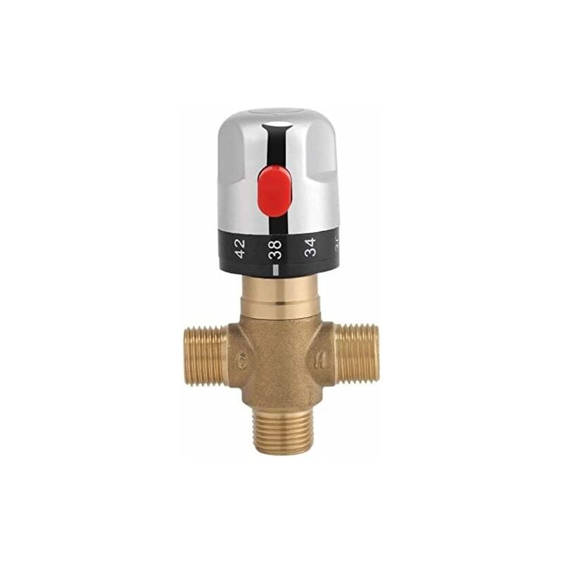 Tinor - Robinet Mitigeur Thermostatique en Laiton 15mm Robinet température Fixe pour lavabo Cuisine Salle de Bain G1/2 35-45 ℃