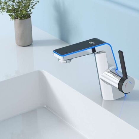 Robinet mitigeur vasque led chrome, Noche