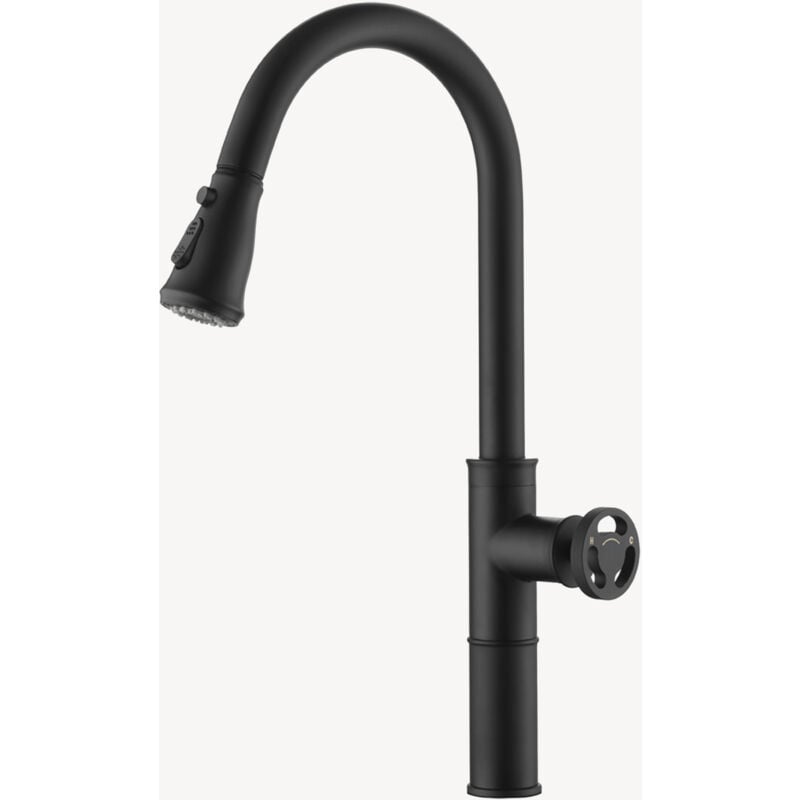 Kroos ® - Robinet mitigeur évier haut Noir - Gemma