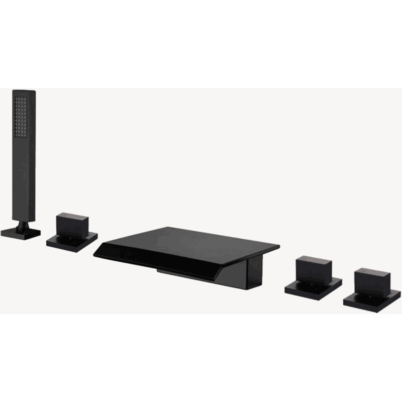 Kroos ® - Robinet mélangeur bain-douche cascade sur plage Noir - Bergame