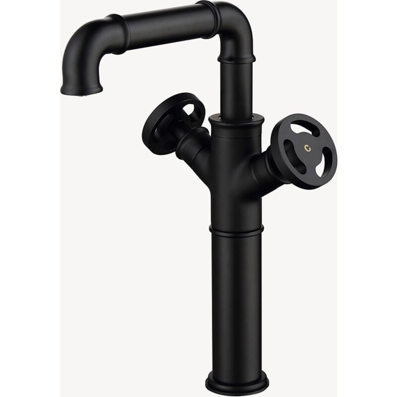 Robinet mélangeur vasque style industriel Noir - Gemma