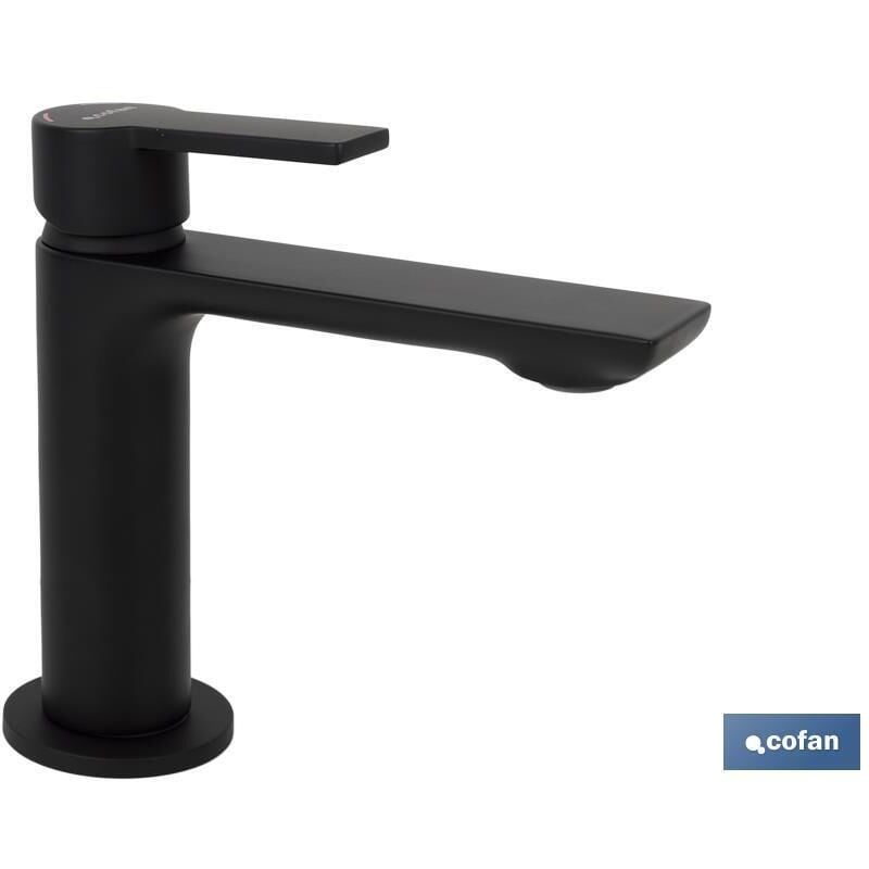 Cofan - Mitigeur Lavabo Noir Mat 25mm Modèle Kerch