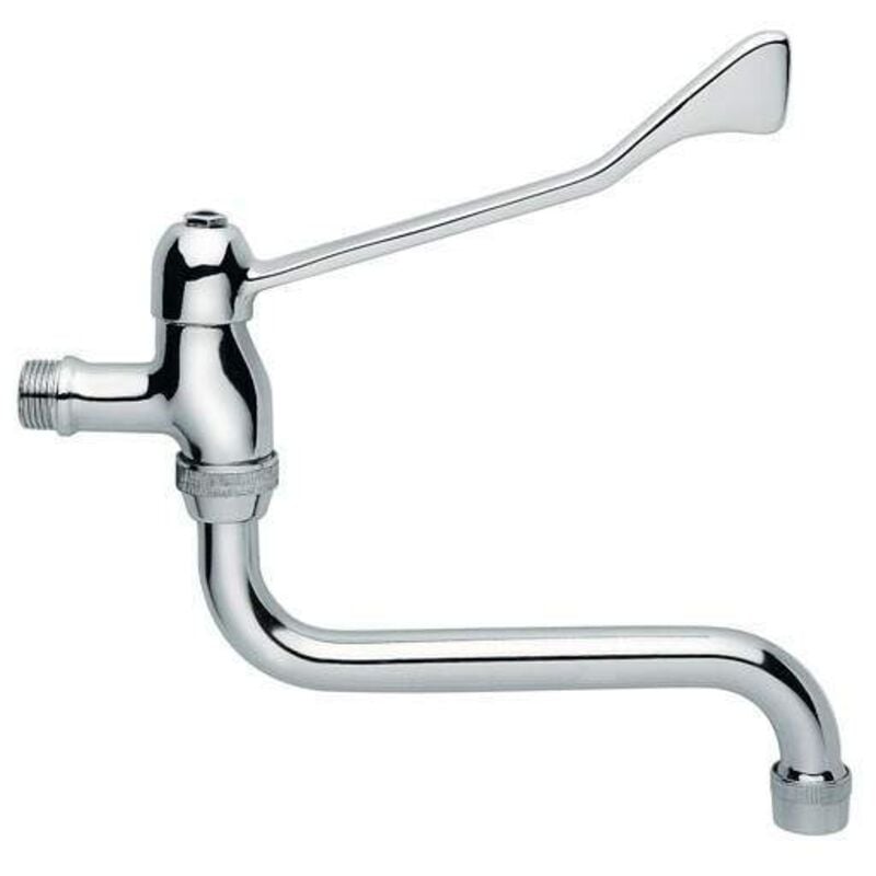 Robinet renversé pour lavabo mural avec levier clinique en laiton chromé - Idral