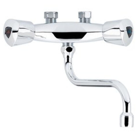 Robinet mural de cuisine chrome brillant – Entraxe 20 cm – Laiton de qualité – Design moderne pour salle de bain et cuisine