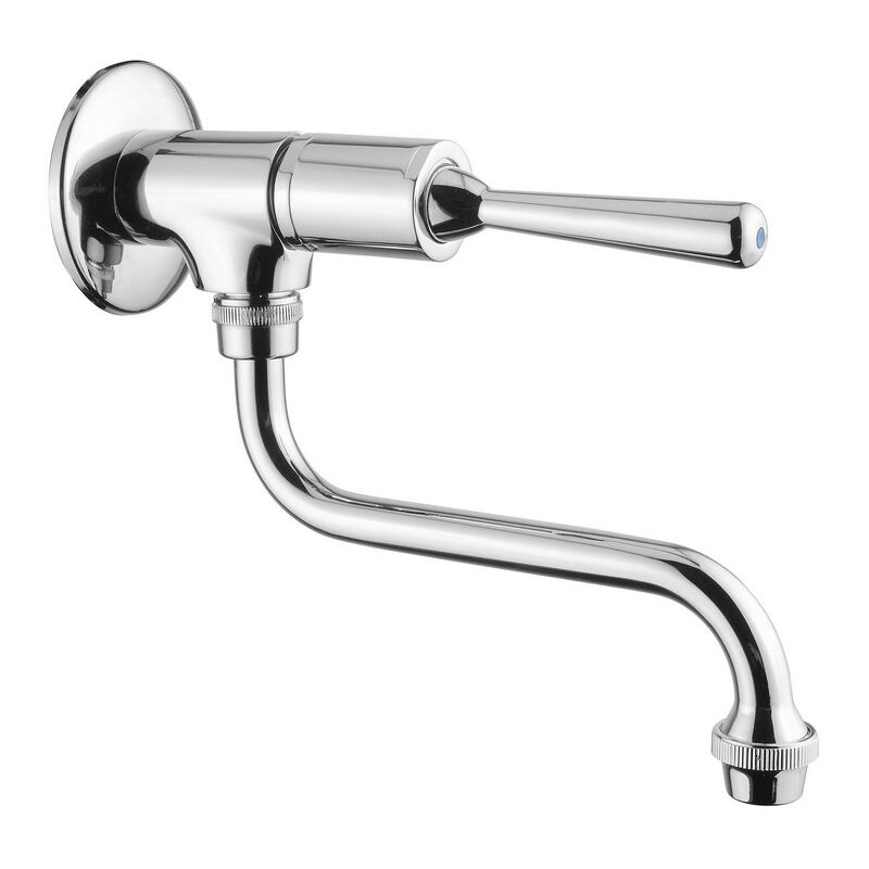 Idral - Robinet mural de lavabo/évier de la série classic avec levier de commande anti-vandalisme et bec pivotant, limité dans le temps