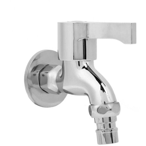 Robinet mural en acier inoxydable pour machine à laver, taille G1/2, pour une utilisation dans la buanderie/salle de bain, avec un seul robinet d'eau