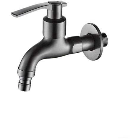 Robinet mural en métal rétro en cuivre noir, accessoires pour vadrouille, piscine, eau froide, baignoire à linge, adapté à la salle de bain, buanderie, cuisine, jardin, intérieur et extérieur