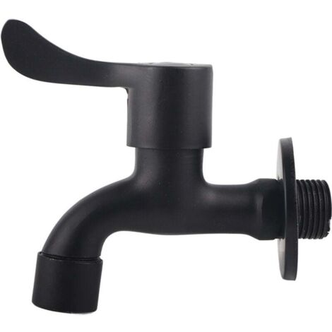 Robinet Mural Jardin Acier Inoxydable 304 Noir Pour Salle De Bains Évier Piscine Vadrouille