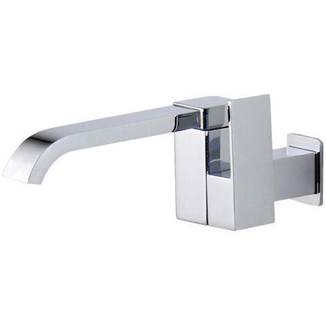 Robinet mural lavabo eau froide cascade bec bassin vadrouille piscine, argent