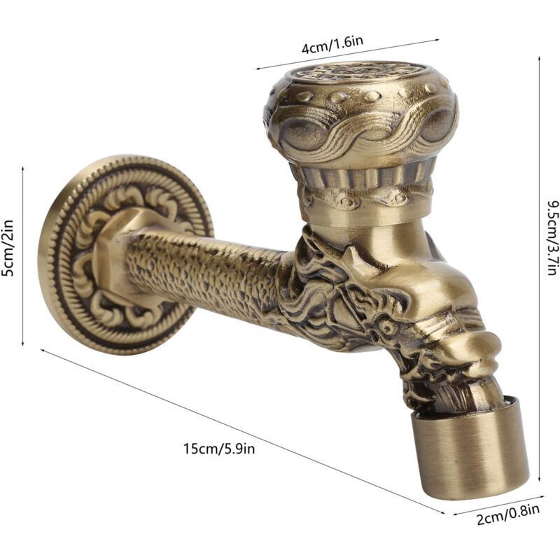 SNQ - Robinet mural, robinet européen en laiton antique sculpté